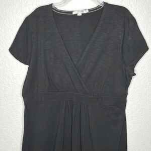 Boden Black Surplice Midi Dress 18L